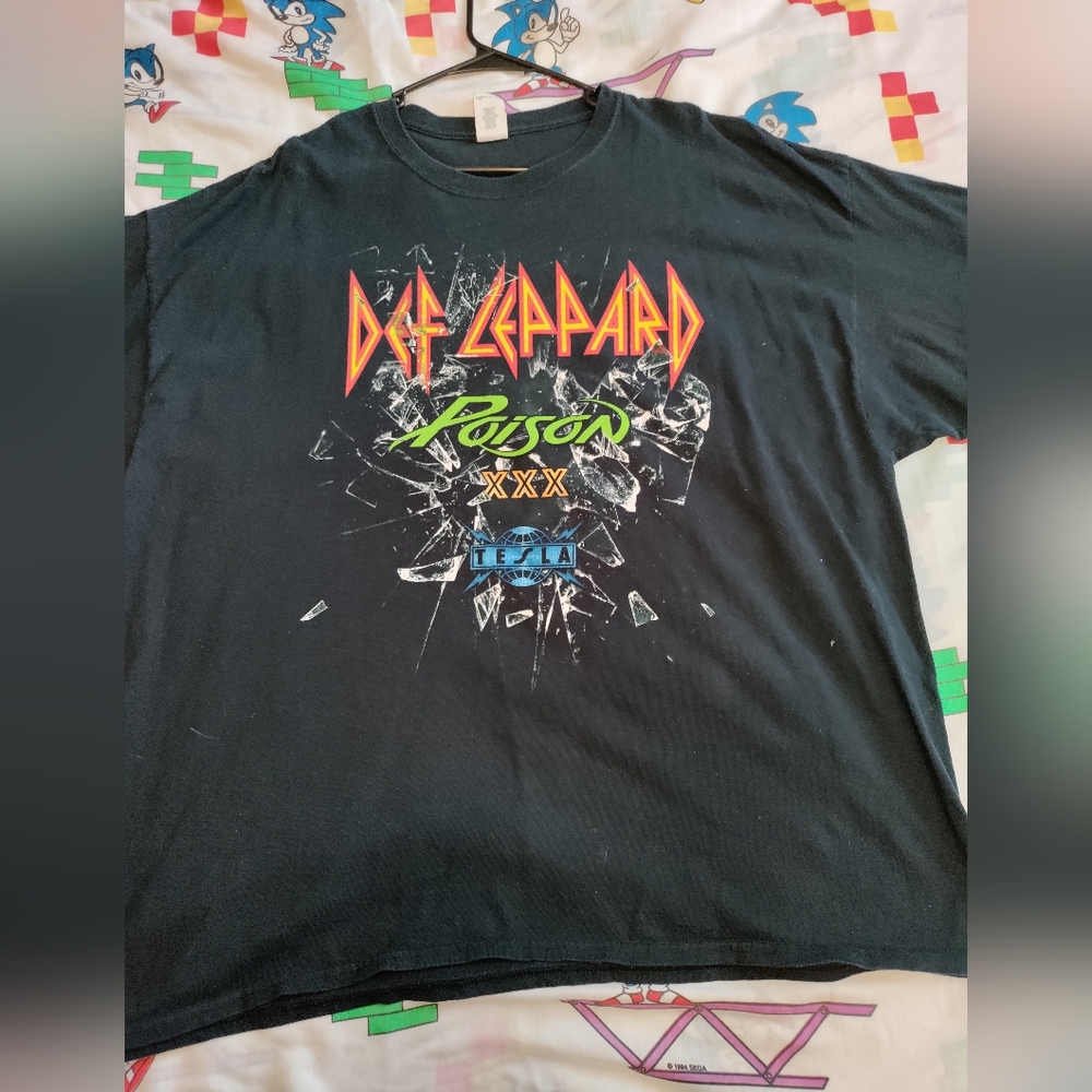 Def Leppard poison Tesla tour 2017 t-shirt 3xl